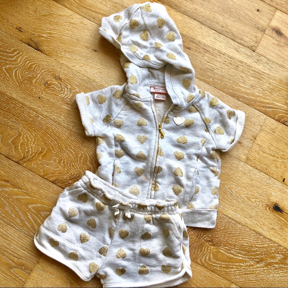 JUICY COUTURE girls shorts & hoodie set